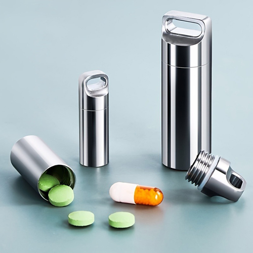 Pill organizer keychain